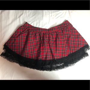 Lip Service Red Plaid Mini Skirt Size S